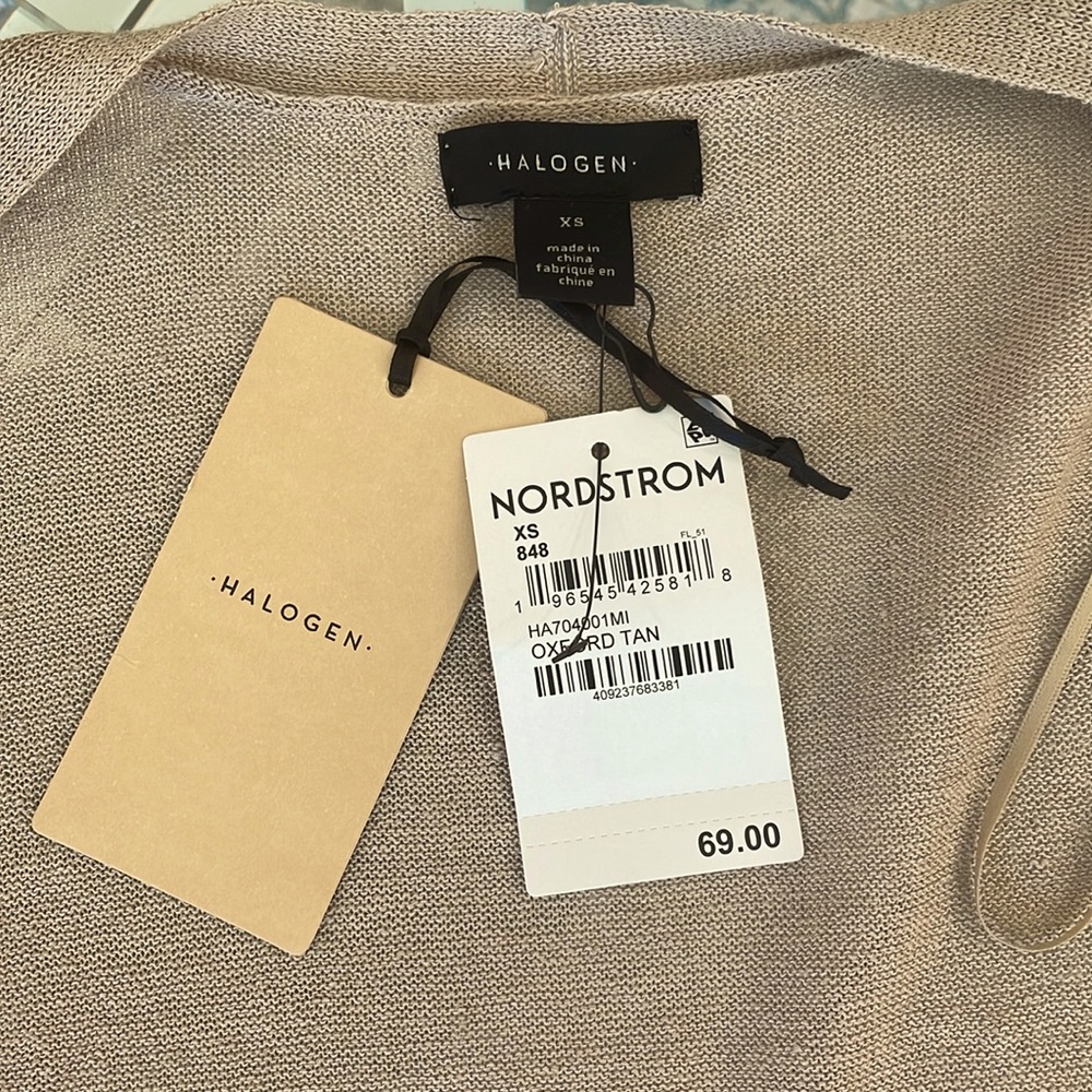 Halogen Cardigan in Oxford Tan Size XS NWT - Picture 7 of 9